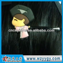 OEM custom cartoon soft pvc hair clip